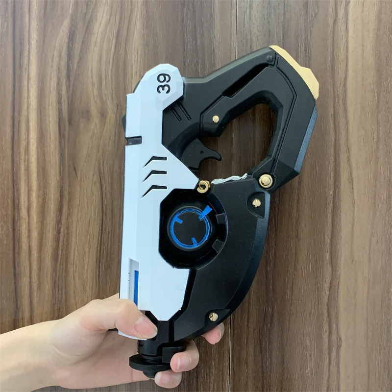 Game OW Tracer Revolvers Weapon Gun 1:1 Cosplay Safety PU Gift Outdoor Toy Rubber Soldier 76 D. va No Shooting