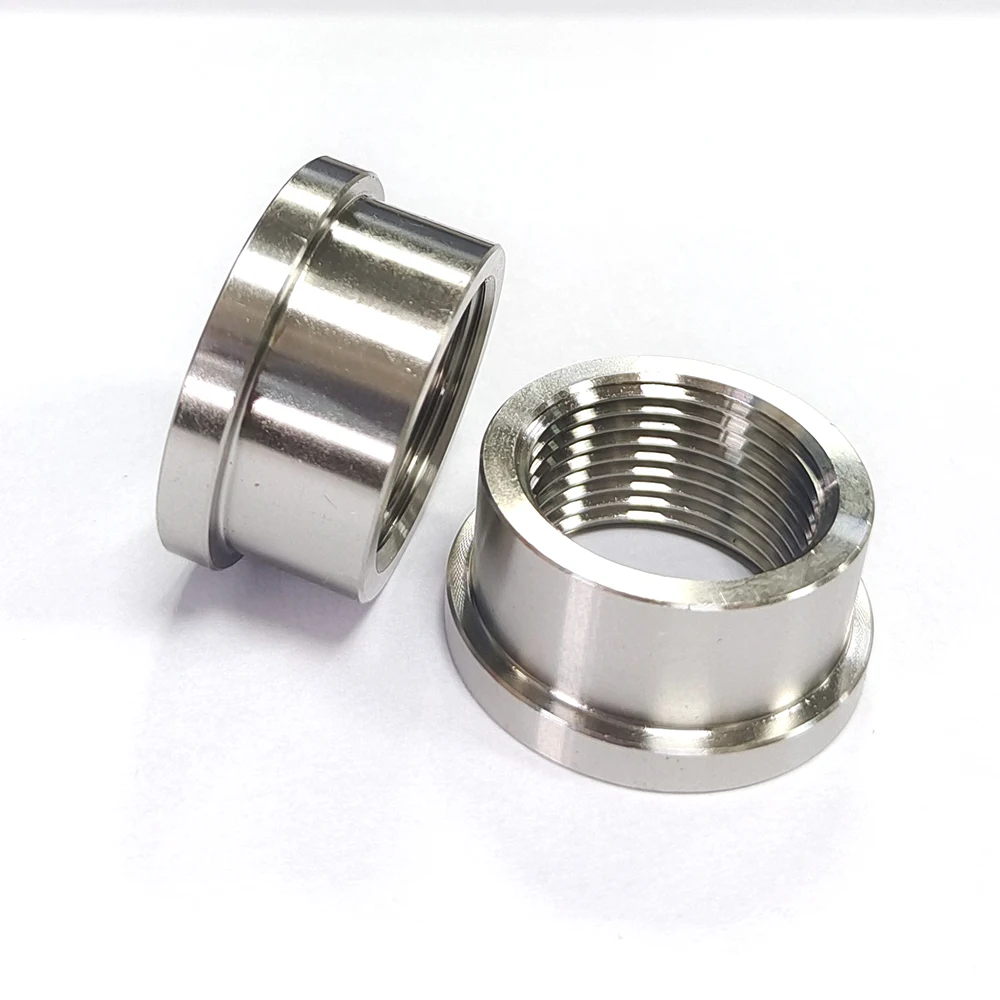 M22 x 1.5 Stainless Steel 304 Female Threaded Stepped Weld Bung Metric Mounting Boss Fitting for O2 Oxygen Sensor