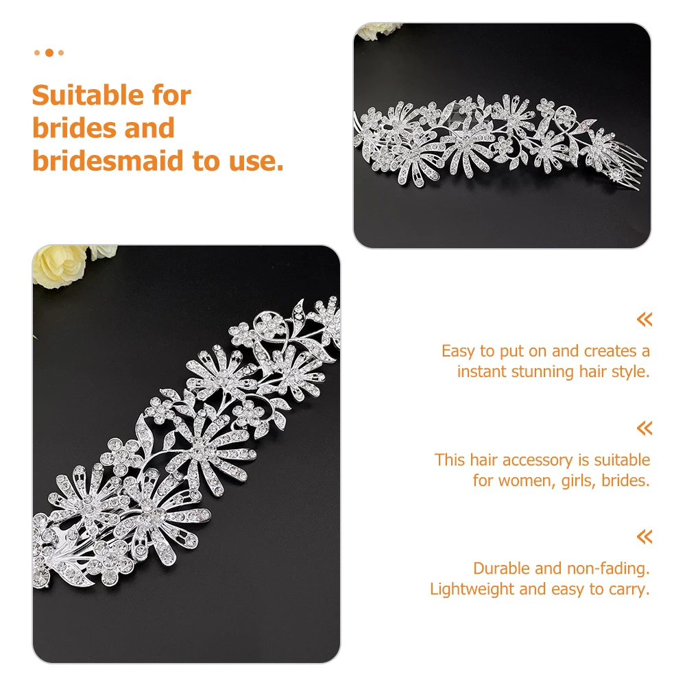 

Rhinestone Tuck Comb Crystal Hair Wedding Eye-catching Alloy Special Occasion Accessory Elegant Style Different Clothes Makeup