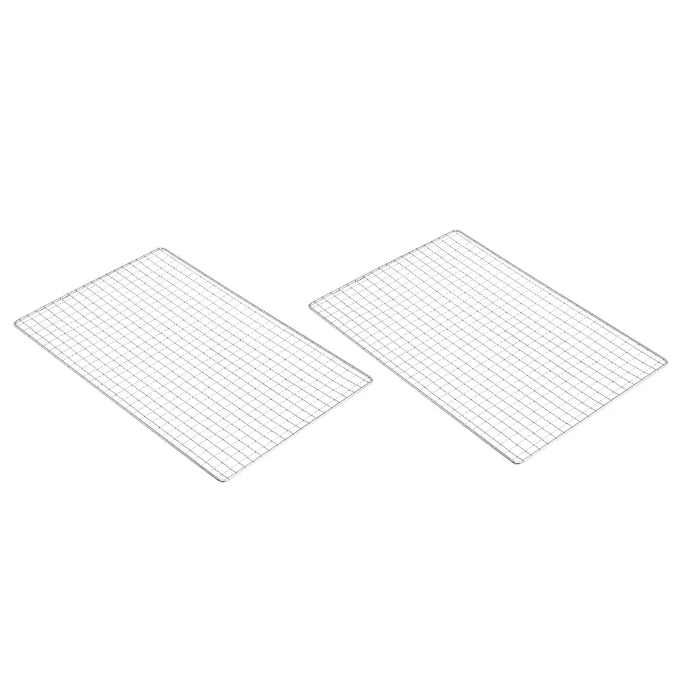 

2Pcs Stainless Steel Bbq Grill Net Baking Mesh Mat Lightweight Portable Non Sticky Barbecue Mesh for Outdoor Bbq Supplies