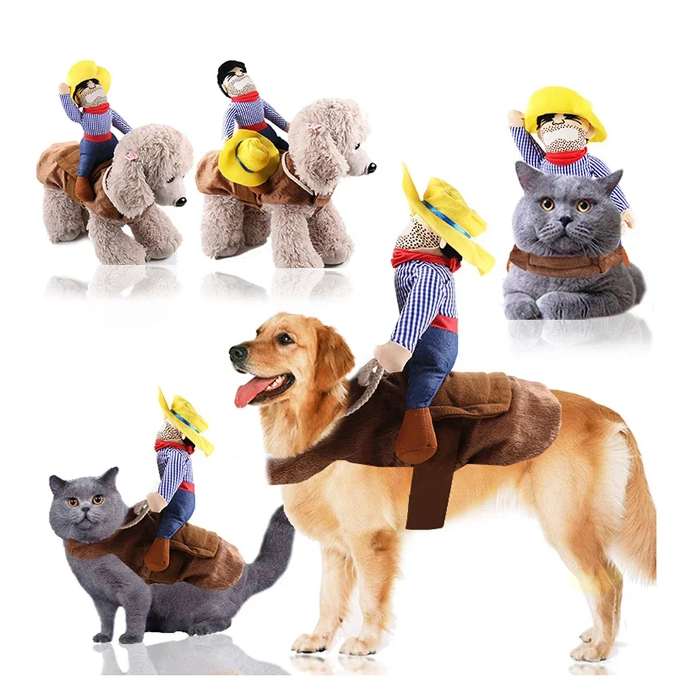 DualPet Dog Clothes Cosplay Halloween Party Funny Cowboy Dressing Up Bulldog francese Chihuahua costumi accessori per cani