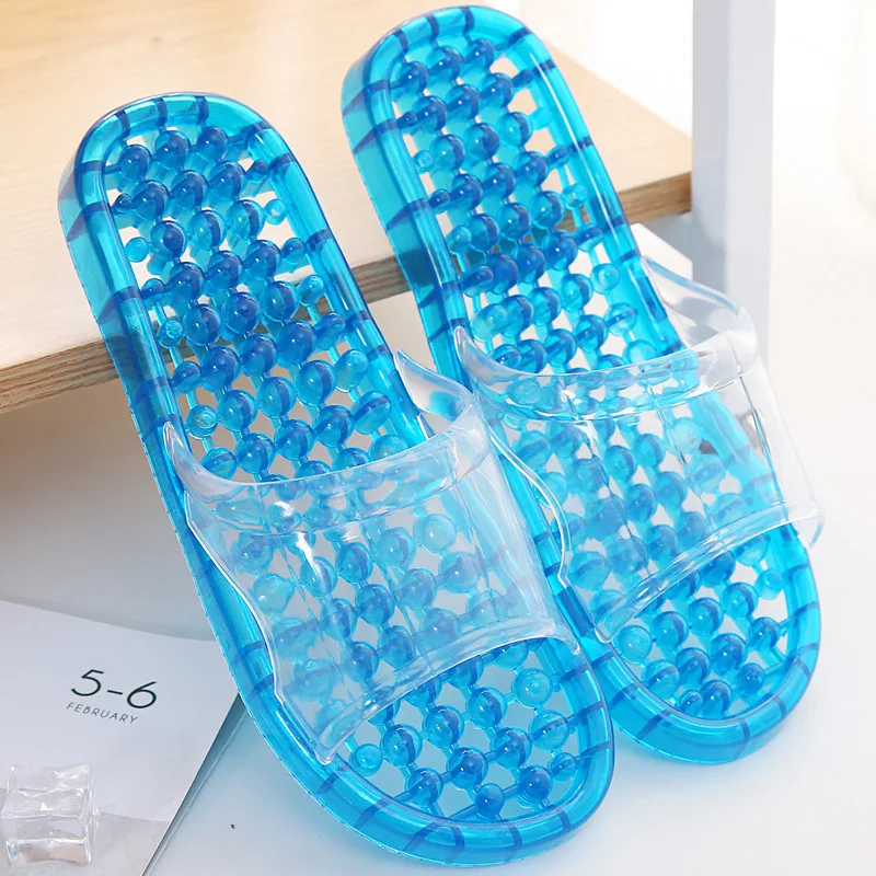

Unisex Couple Summer Breathable Massage Slippers Hollow Quick-Dry Bath Shower Lightweight Non-Slip Plastic Indoor Sandals