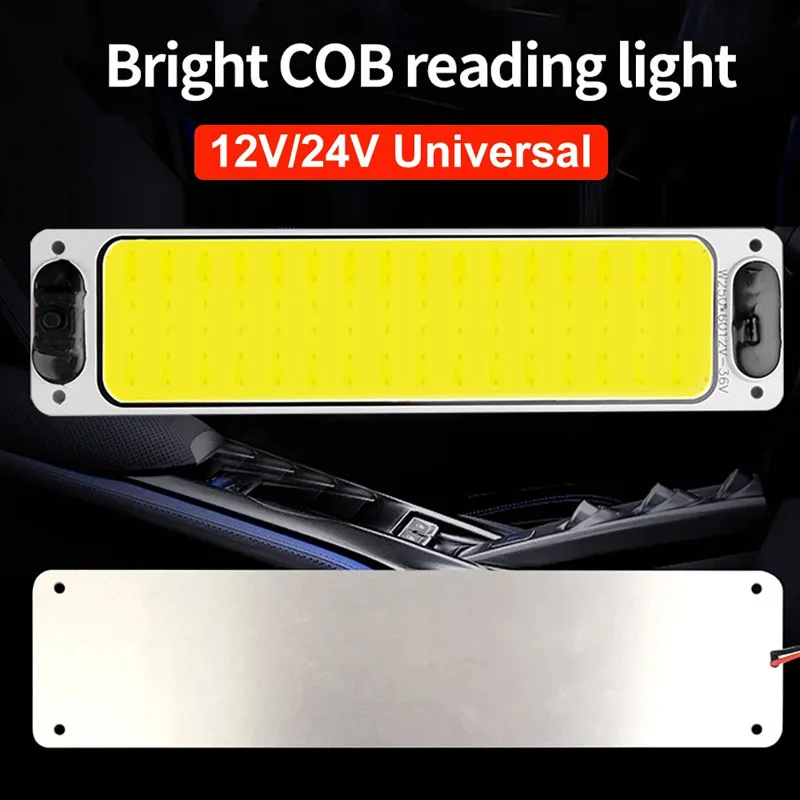 

Car Interior Light 108Smd 12V-24V Cob Car Dome Light Readling Light Led Panel Light Bulb Waterproof Self-Adhesive Truck Lamp