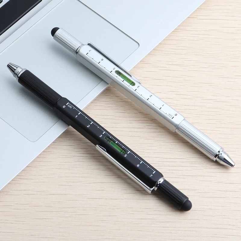 新入荷ツール ボールペン ドライバー 定規 水平器付き 多機能5in1メタルペン