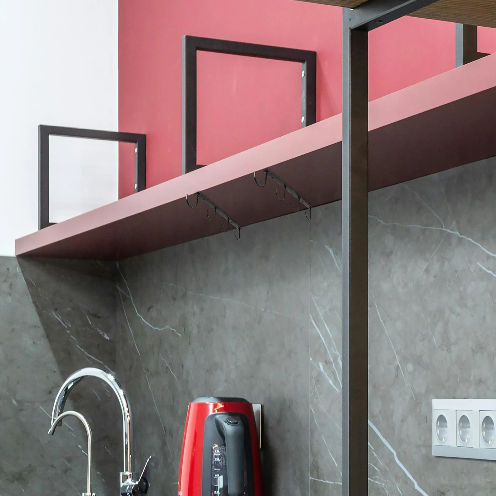 

3Pcs Mug Hanger under Cabinet Coffee Holder Wall Rack Hooks ganizer Storage Cup SpaceSaving SturdyIron Kitchen Office LivingRoom