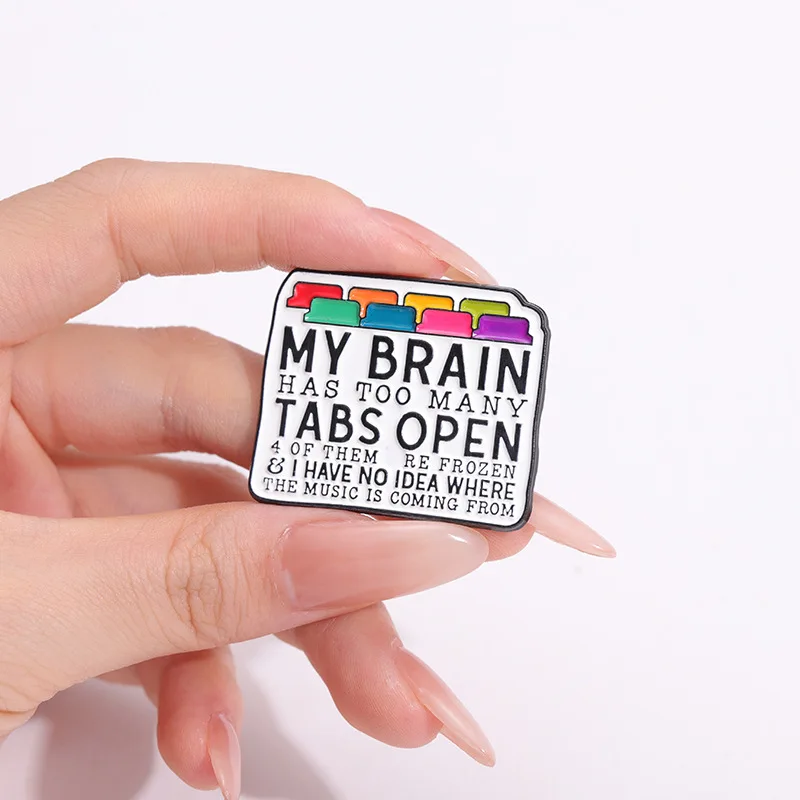Custom Funny Quotes Metal Enamel Pins cartoon Geometric Humorous Phrase Brooches Lapel Badge Backpack Decorative Jewelry Gifts