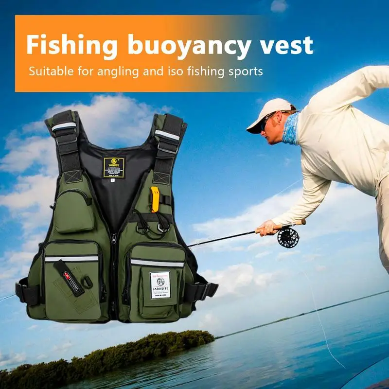 For Adults Reflective Fishing Vest With Multi Pockets Floating Equipment For Hiking Climbing Photography Outdoor Surfing Water