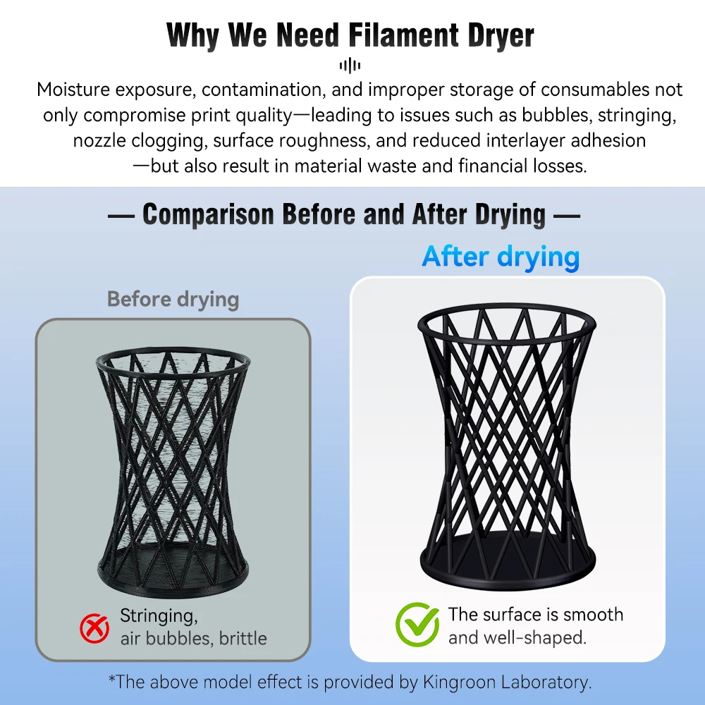 KINGROON KR-01 Filament Dryer Box for 3D Printer Filament, Filament Dry Box For PLA/PETG/TPU/ABS, Keep Filaments Dry 3D Printer Parts view 3