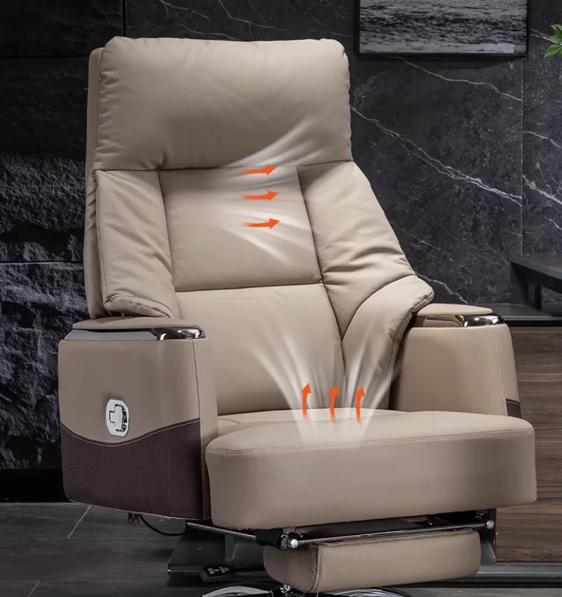Boss chair Home computer chair Lunch break Reclining leather Comfortable sedentary business office chair Study back seat