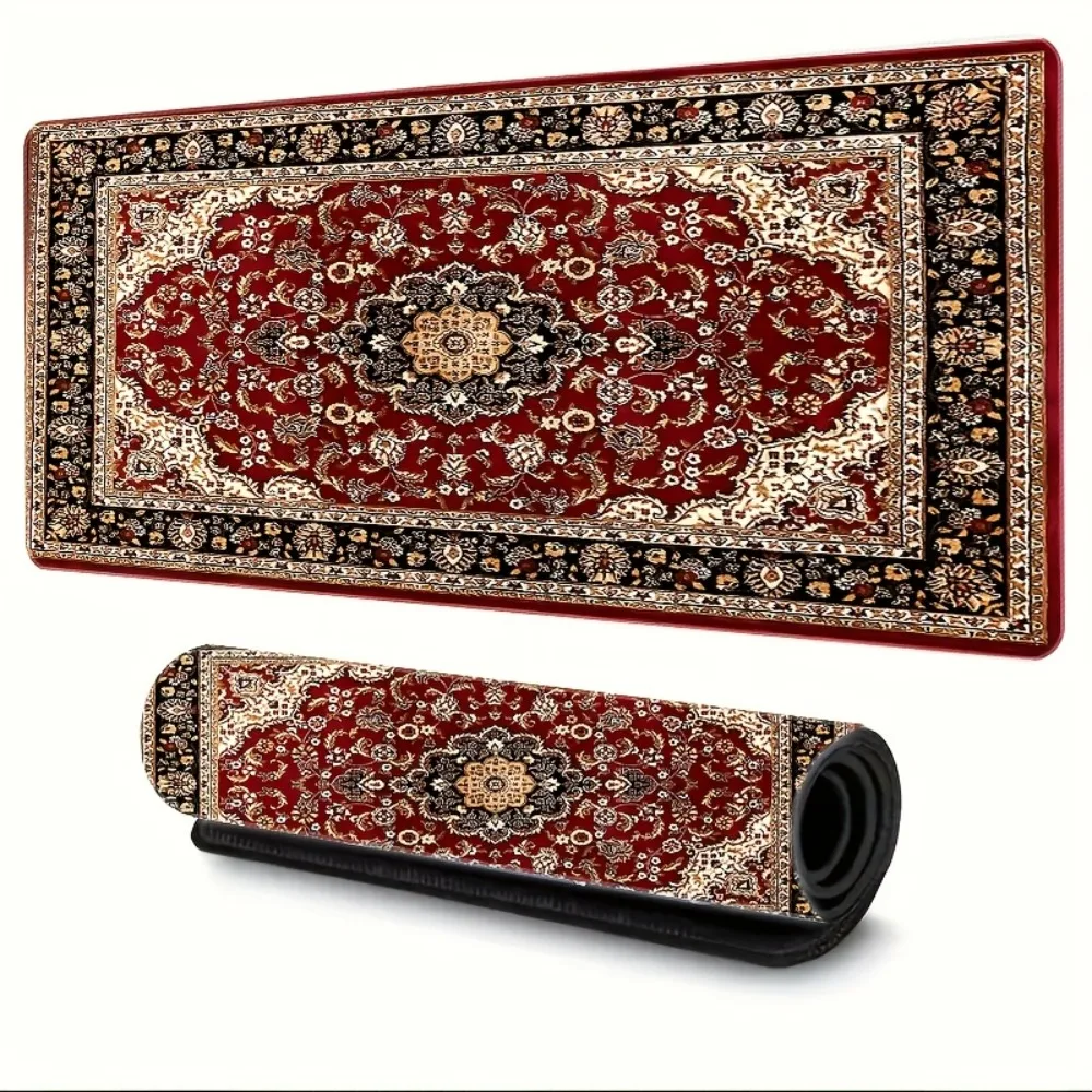 CIFBUY Mouse Pad Non-Slip Rubber Base Washable Large Desk Mat For Office Gaming Ethnic Floral Pattern HD Print Durable Computer