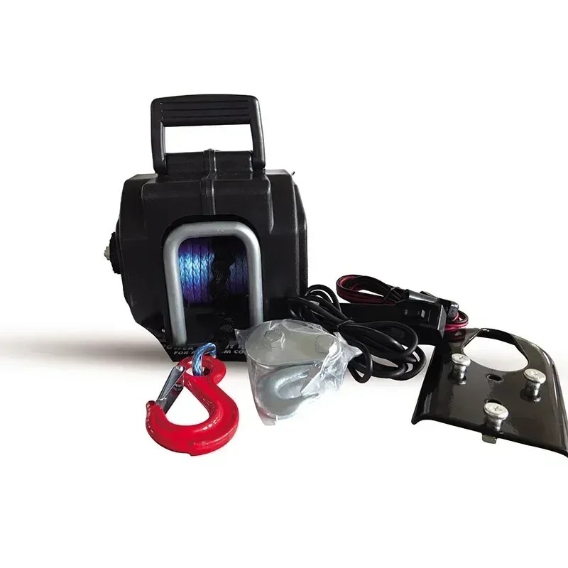

12V 5000LBS Boats Winch Nylon Rope Boat Electric Trailer Rescue Tractor