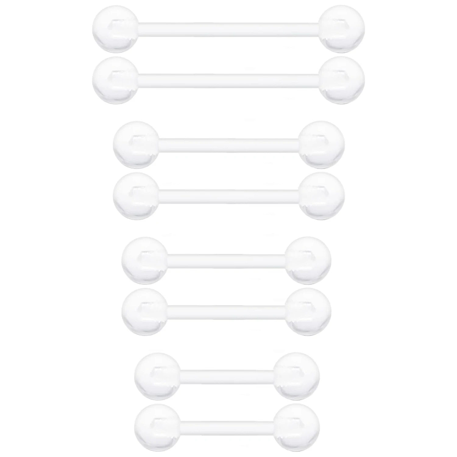 Plastic Nipple Piercing Jewelry Clear Nipple Rings for Surgery 14G Plastic Tongue Rings Retainer Bar Length 14mm 16mm 18mm 22mm