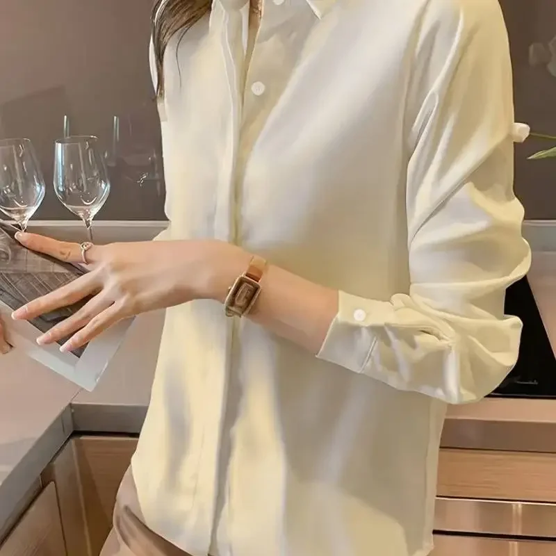 

New Solid-Color Long-Sleeve Shirt | Double Placket Design, Commuting Style, Simple & Versatile Top