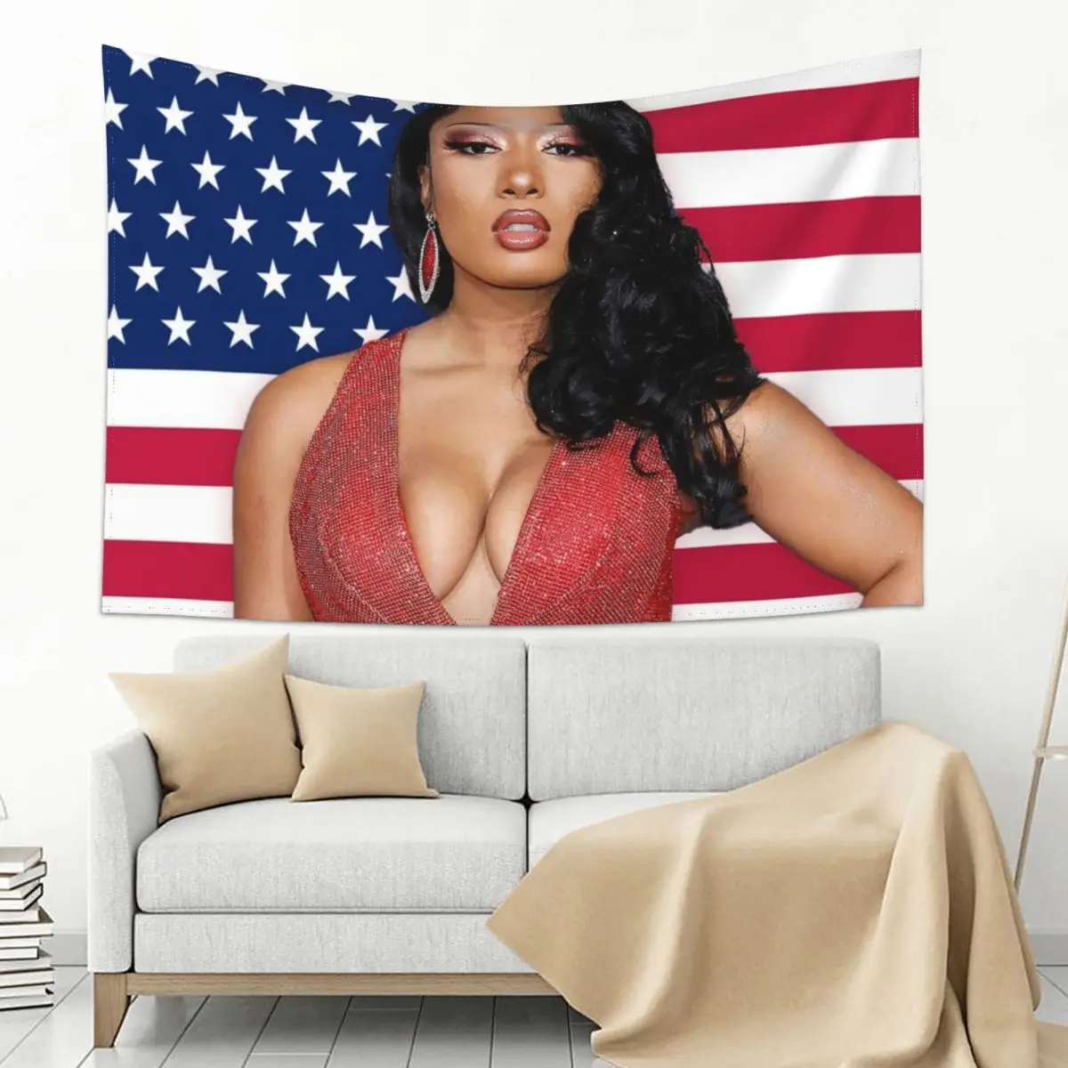 

Megan Thee Stallion American Flag Tapestry
