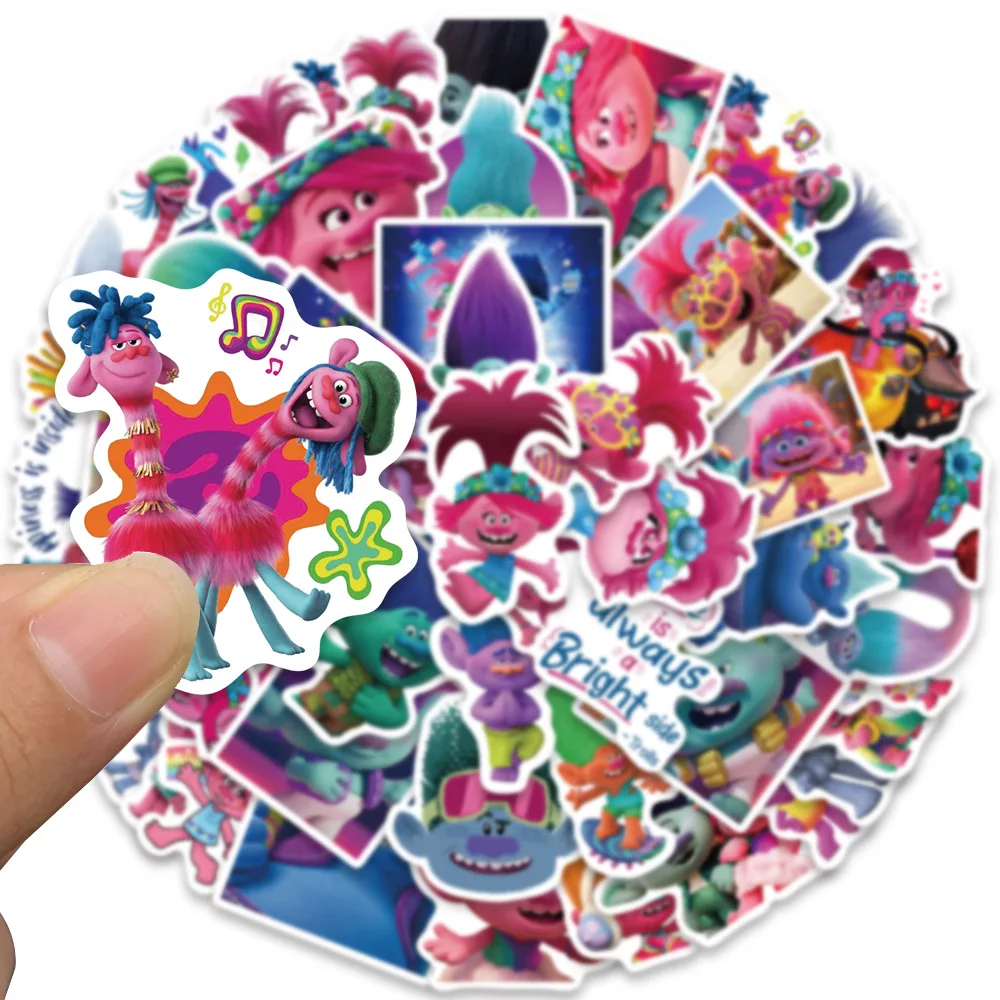 50 Stück Troll-Aufkleber Lustige Cartoon-Sticker Graffiti-Spielzeug DIY Skateboard Notizbuch Kühlschrank Handy – Detail 3