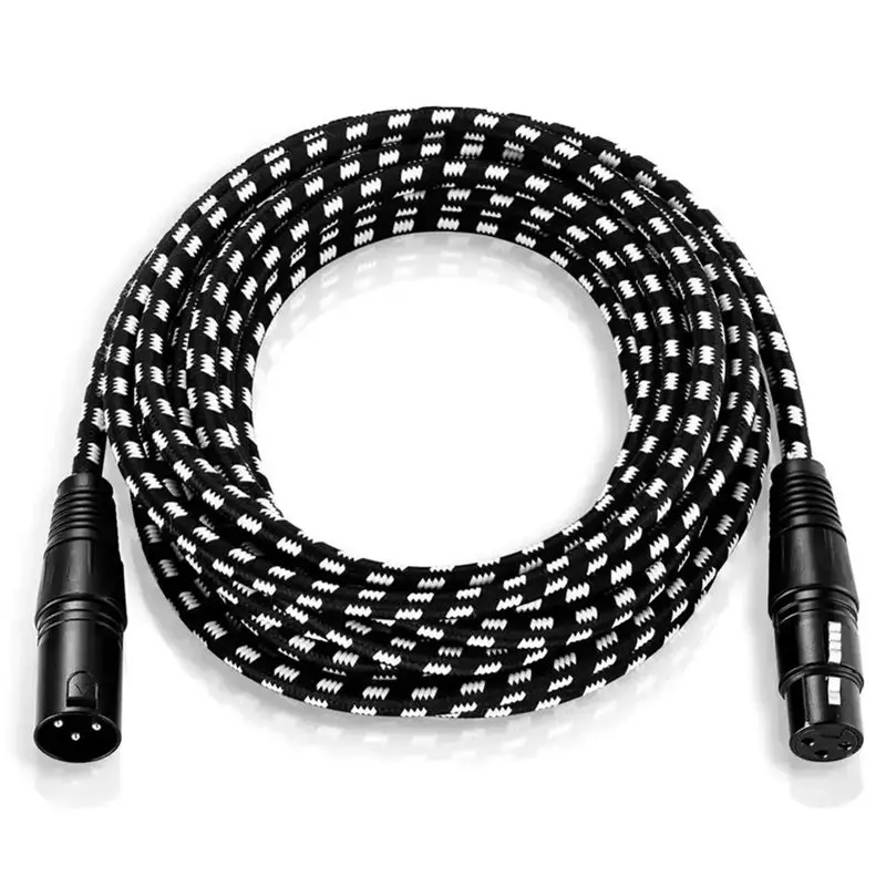 AS95 XLR Cables 2 Pack Male to Female Microphone Cable, Braided DMX512 Balanced Audio Cord for Mixer Speaker
