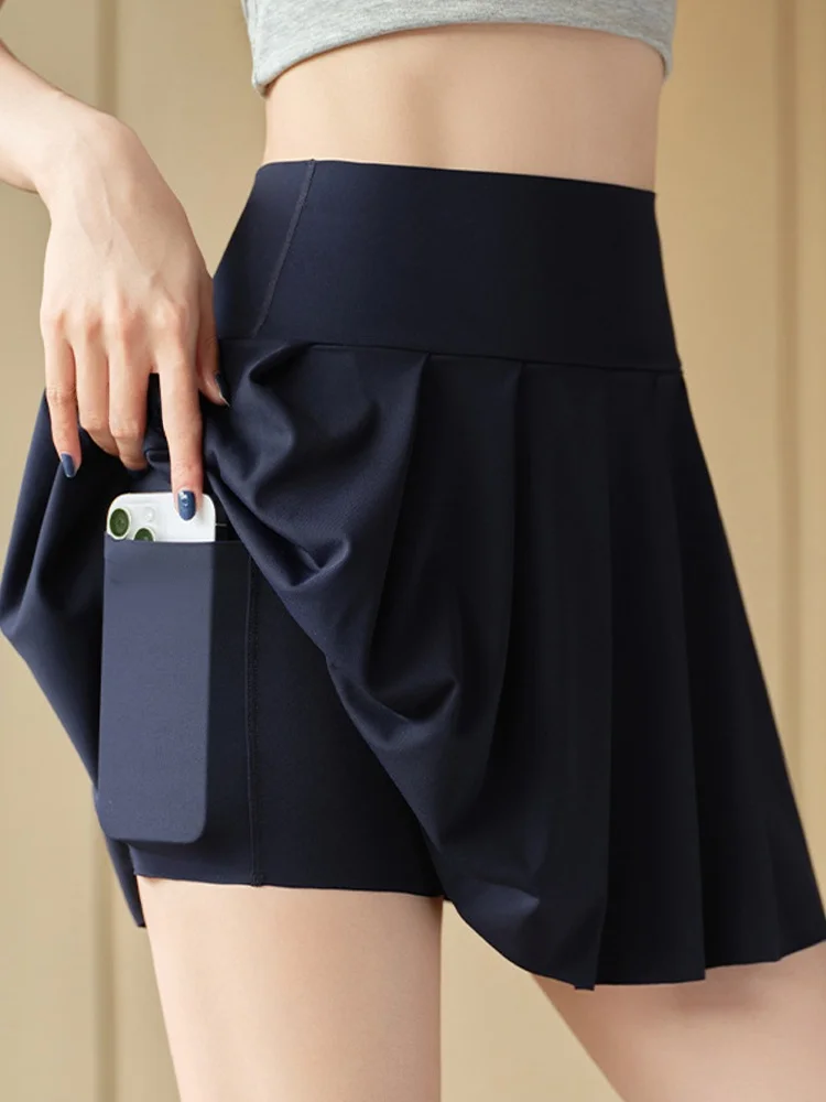 2025 Summer New High Waist Yoga Pants Women's Thin Sharkskin Pants Outdoor Wearable Short Skirt Pants Pink Color Base Layer
