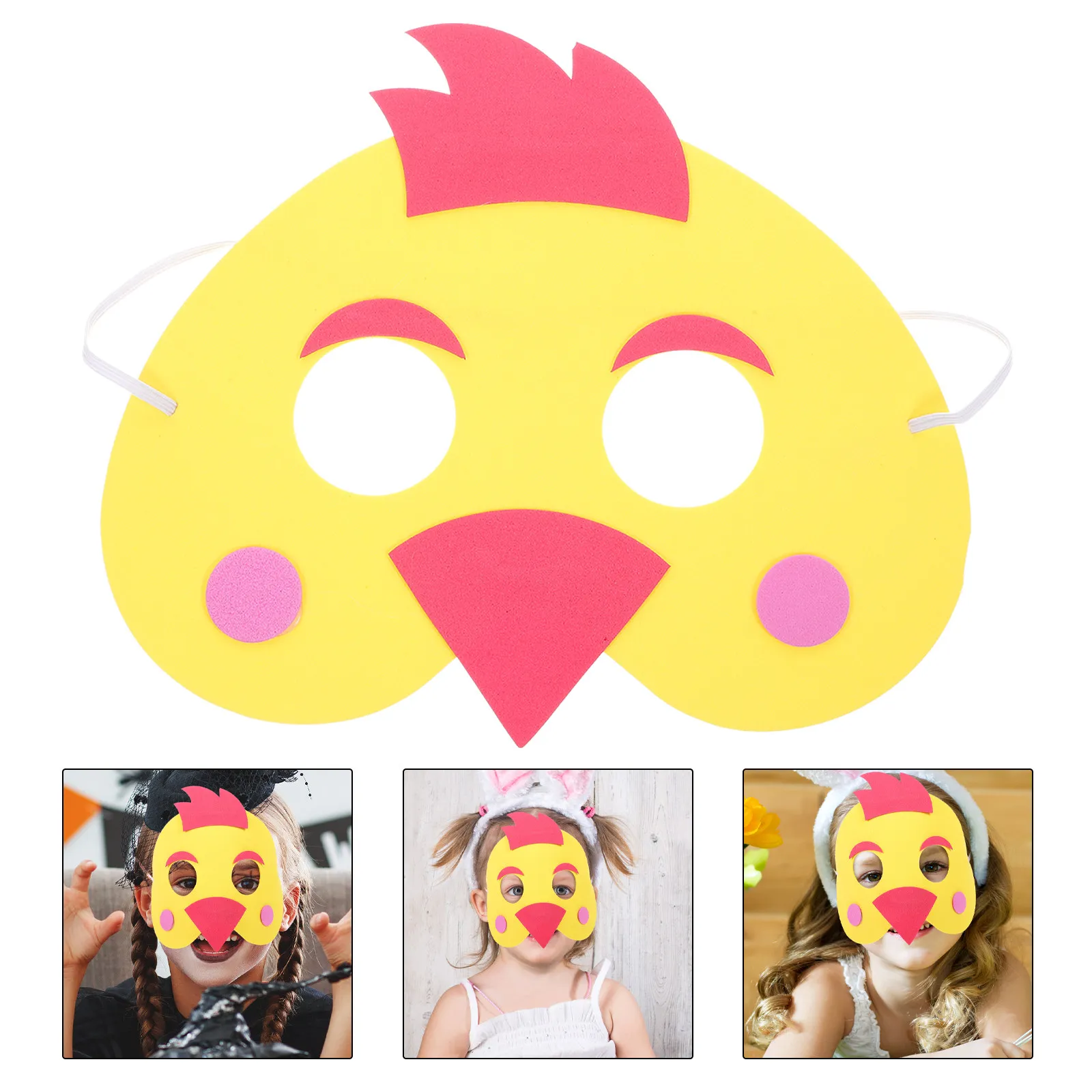 

4Pcs Animal Mask Kids Cartoon Non-Woven Felt Masks Lightweight Comfortable for Birthday Performance Party Photo Prop