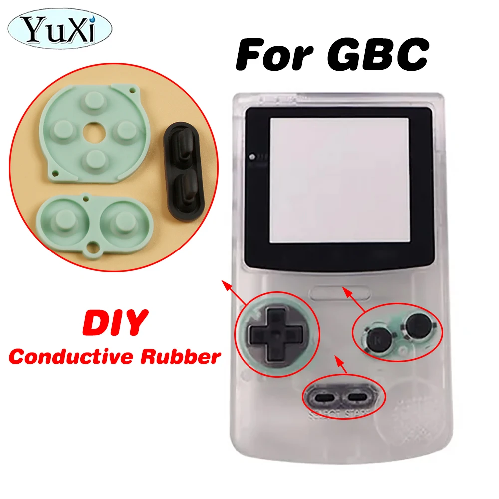 1Set Rubber Conductive Pad For GameBoy Color GBC D-Pad  AB Button Silicone Pad For Nintend GBC Colorful Housing Start Select Key