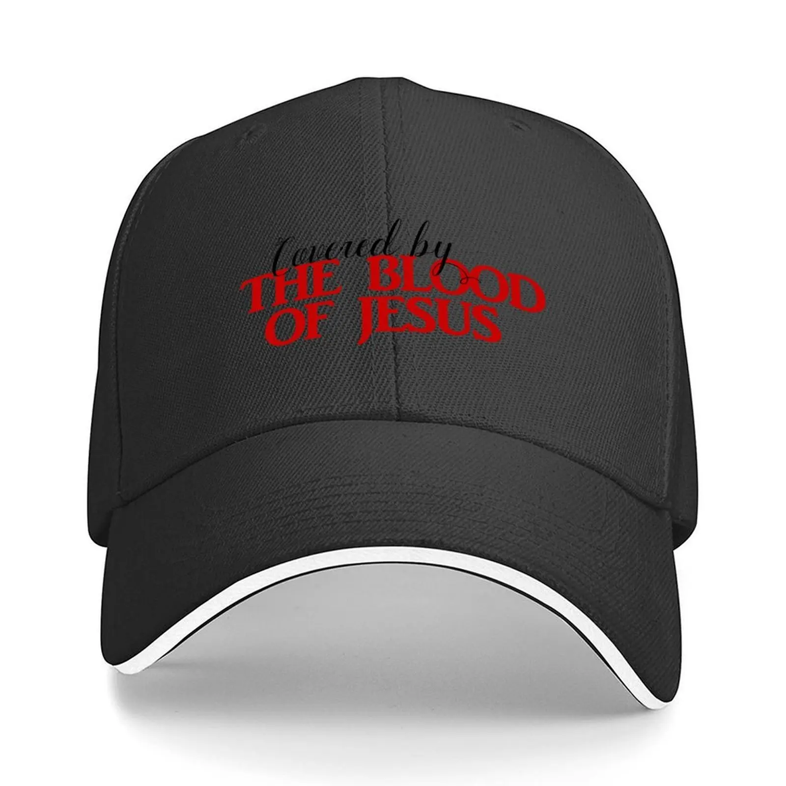 

Covered by the Blood of Jesus Christian Baseball Cap Gentleman Hat Luxury Man Hat Big Size Hat tactical cap Women's Hats Men's