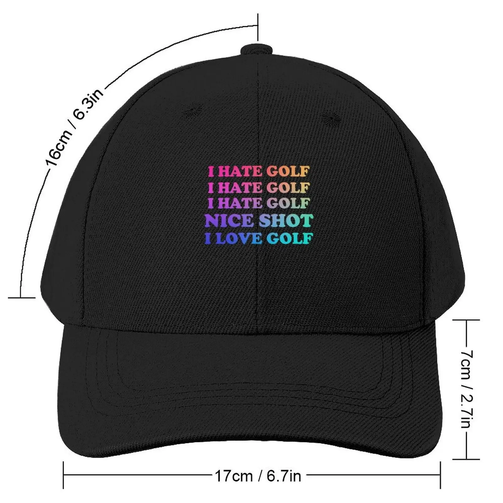 I Hate Golf I Hate Hate Nice Shot Love Baseball Cap |-F-| beach hat summer hat Women Beach Fashion Men's