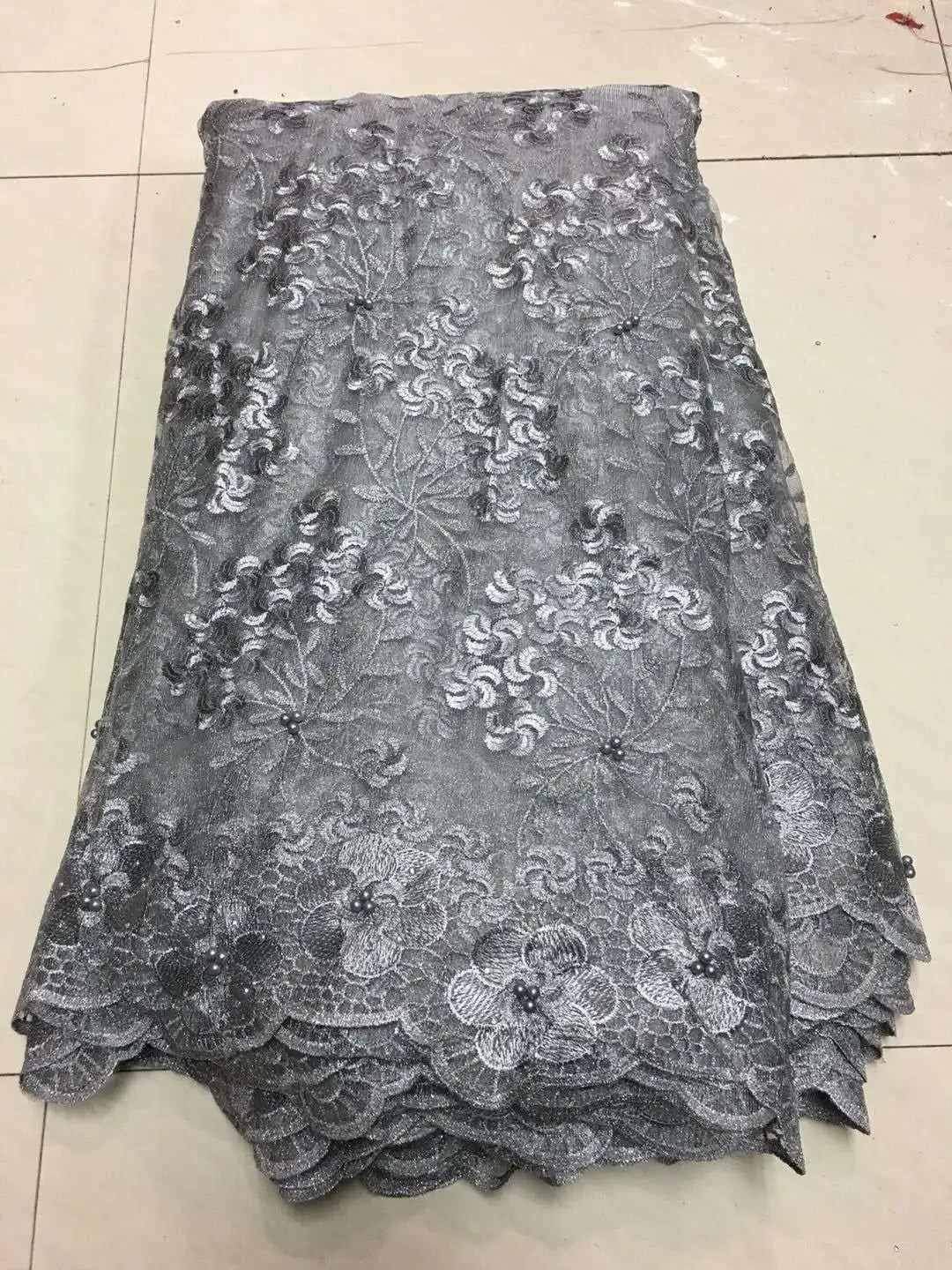 

2018 Latest French Nigerian Laces Fabric High Quality Tulle African Laces Fabric Wedding African French Tulle Lace ZJ110