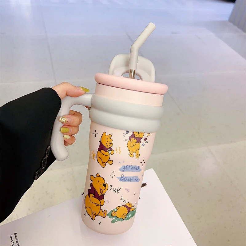 Disney Winnie The Pooh, großes Fassungsvermögen, gut aussehender Big Mac-Strohhalm, isolierter und kalter Becher für Männer und Frauen, Arbeit im Freien