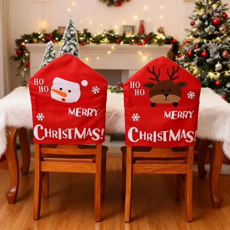 Christmas Santa Soft Chair Cover Universals Size Machine Washable for Home Office Christmas Party Decoration Y5GB 6