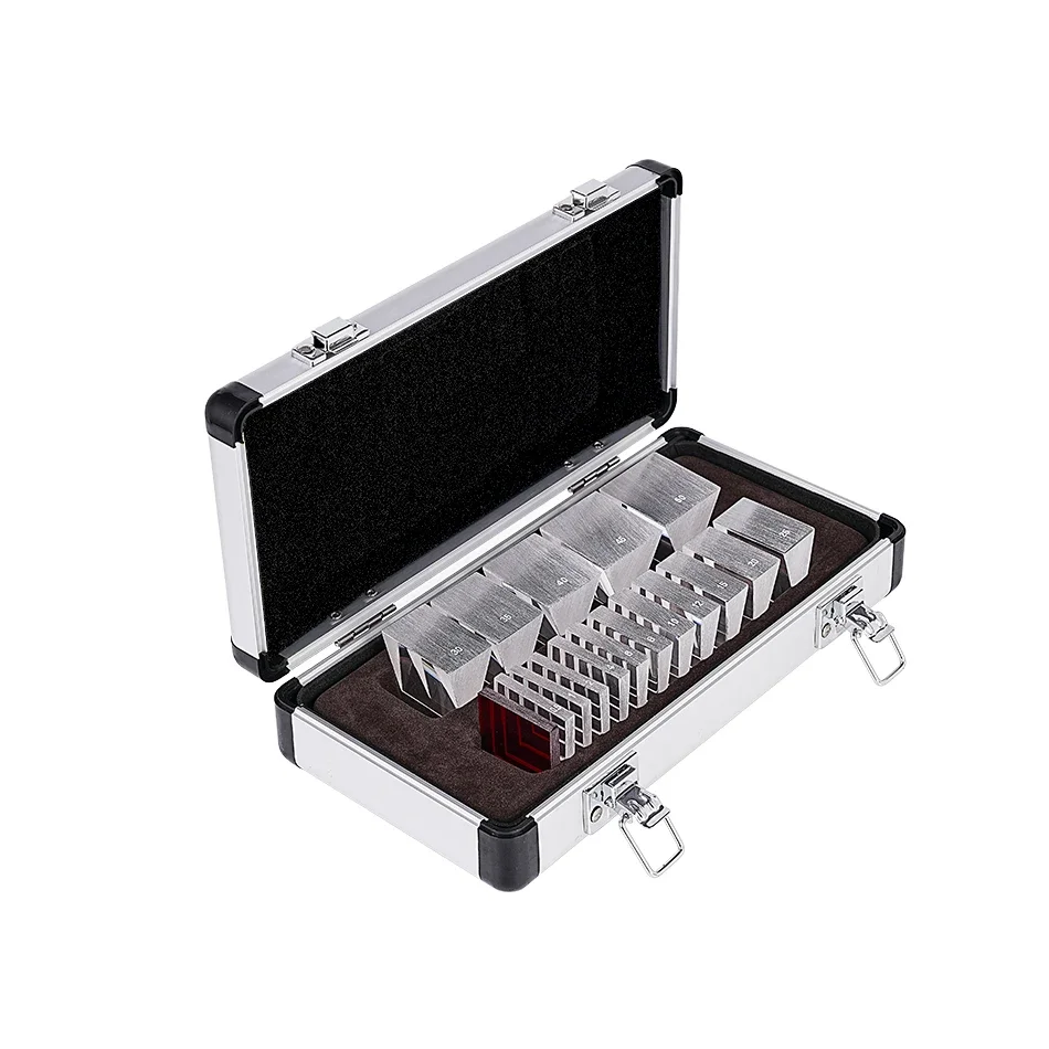 17 Pcs Loose Prism Optical Ophthalmic Prism Set with Aluminium Case Trial Lens  For Optometry With Aluminium Case