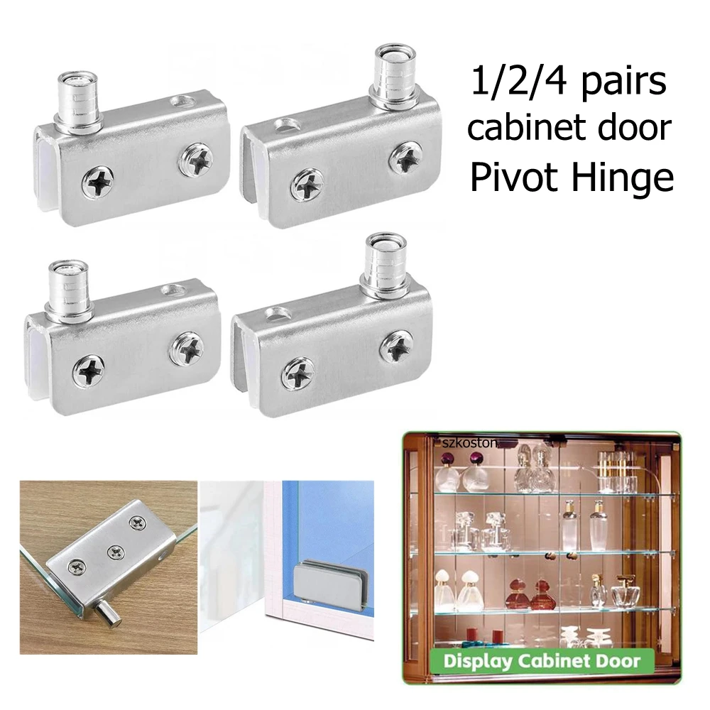 Stainless Steel Adjustable Clamp Pivot Glass Door Replace Hinge for 5-8mm Thickness Glass Suitable for Fixed Cabinet Glass Door