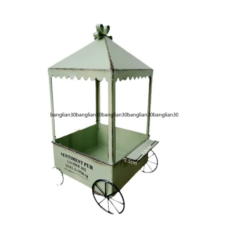

Courtyard Villa Wrought Iron Four-wheeled Flower Cart, Pots, Famous Hotel Balcony Decorative Flower Pots, Groceries