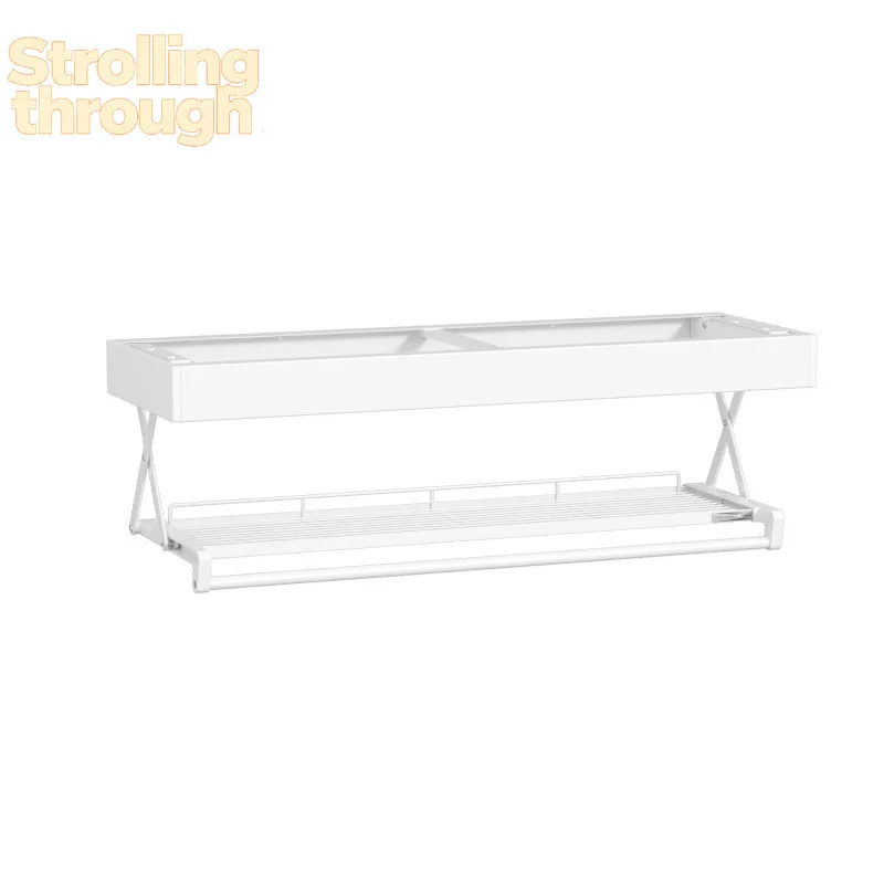 

Кухонная настенная полка-шкаф с выдвижным механизмом, расширенным хранилищем, многофункциональной полкой и сушилкой для посуды