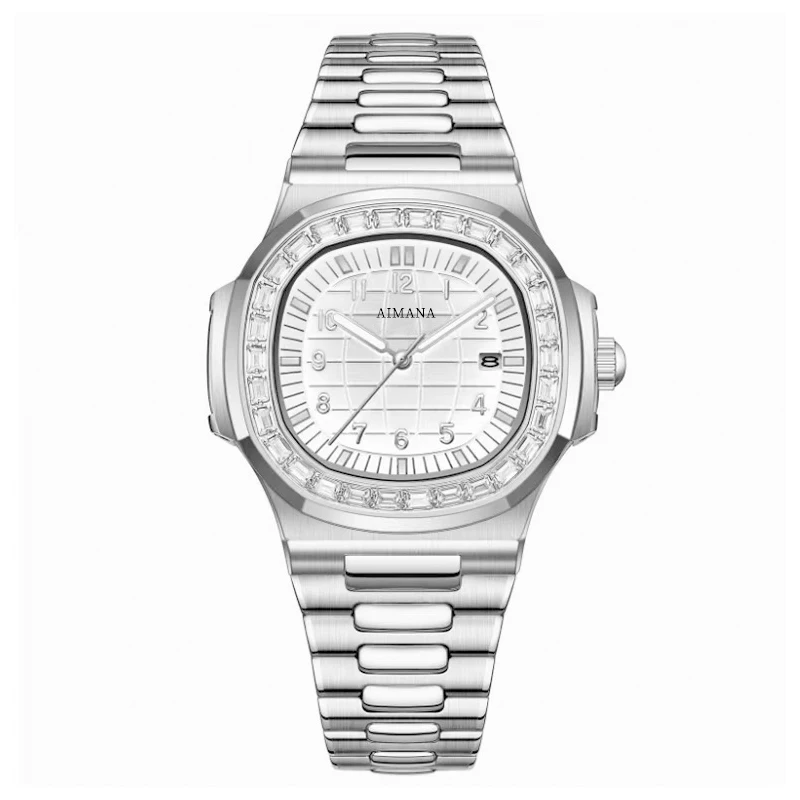 

Роскошные мужские кварцевые часы, квадратные часы для мужчин, водонепроницаемые светящиеся мужские часы из нержавеющей стали с датой, спортивные часы reloj