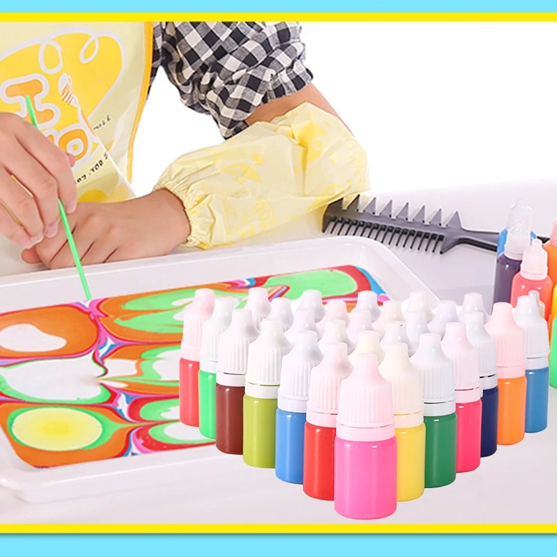 Water Marbling Paint Dye Powder Tools DIY Craft Kits Art Water-Based Art Paint Creative Toys Holiday Gifts For Kids Girls