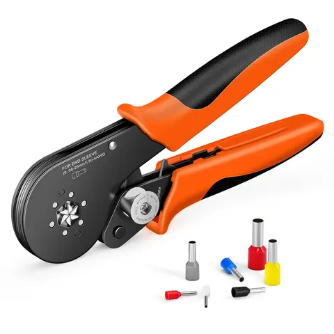 SJC8 25-6 Hexagonal Ratchet WIre Crimping Plier for VE/EN/TE End Sleeves Ferrules Crimper 0.08-25mm² Wire Ferrule Crmper Tool