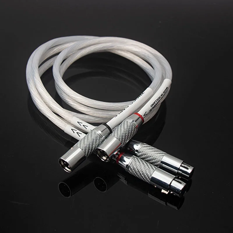 HiFi 2XLR كابل الصوت مرحبا نهاية OCC الفضة مطلي 3 دبوس XLR ذكر إلى أنثى سلك الصوت لمضخم الميكروفون