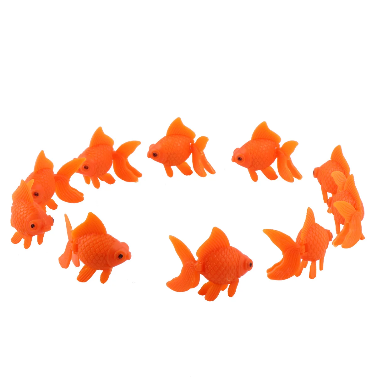 

10 PCS Bath Toys Simulated Goldfish Tank Landscaping Aquarium Plastic Ornaments Fake Tropical Decoration Orange Artificial