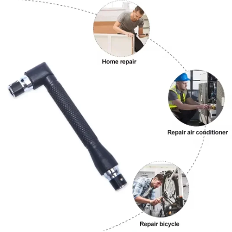 1/4 Hexagonal Screwdriver Bit L-shaped 90 Degree Double Head Handle 6.35mm Wrench Bit Joiner Handle Ratchet-Wrench Screwdriver