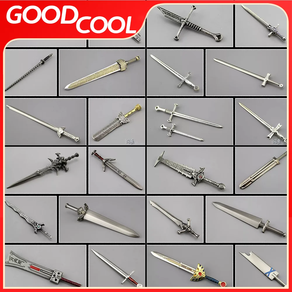 1/12 Scale Soldier's Miniature Cold Weapon Ancient Bronze Black Iron Sword And Weapon Model Fit 6 inch Action Figure Body