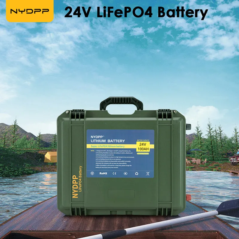 24V LiFePO4 60ah 80ah lifepo4 Battery pack lifepo4 24V 60AH 80AH Lithium iron phosphate battery waterproof with 10A charge