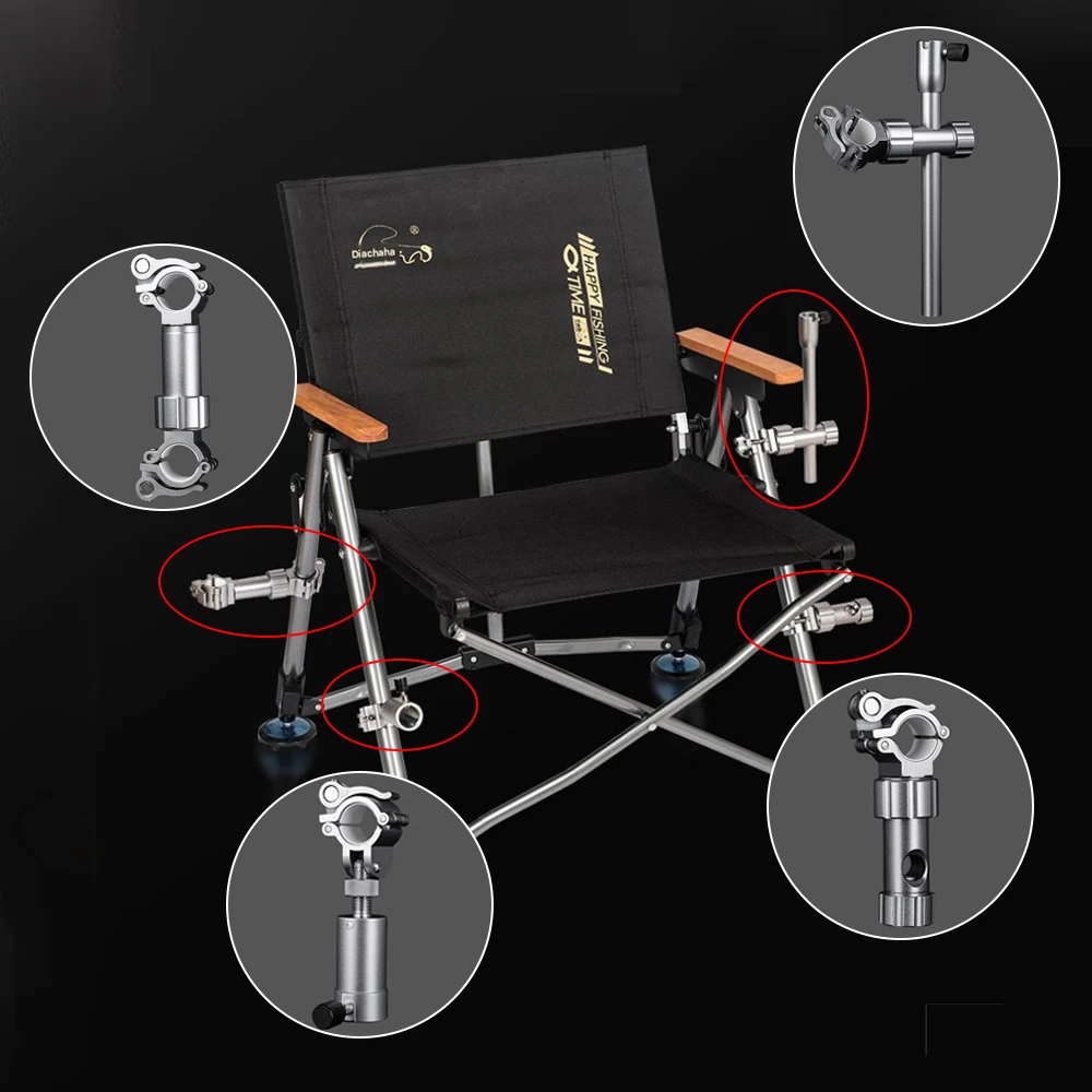 

Fishing Chair Set Battery Holder Umbrella Holder Bait Tray Holder Fish Protector Aluminum Alloy Full Set Universal Accessories