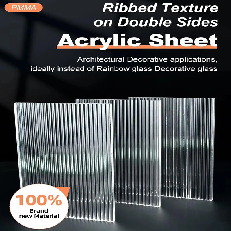 Transparent Acrylic Striped Board Plexiglass Board Partition Stone Pattern Thickness Wide Screen Plastic Board