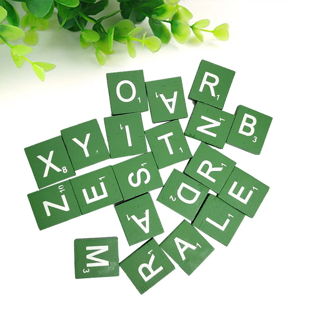 100 PCS Puzzles Wooden Cubes Chips for Crafts Blocks Decor Replace Green Baby Toddler