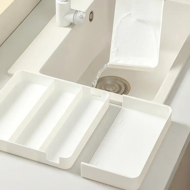 

Расширяемый лоток для посуды, ящик для хранения кухонных столовых приборов, держатель для ножей, пластиковый поднос, разделитель для вилки, ложки, ящик, органайзер для посуды