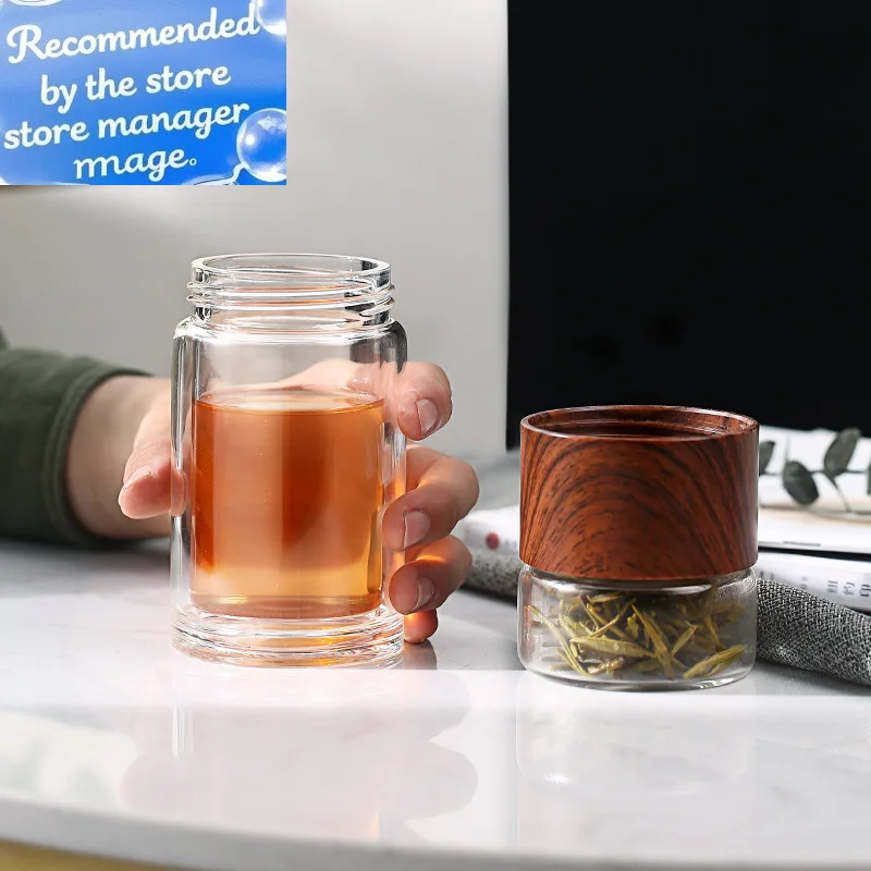 

Oneisall Tea Water Bottle Travel Drinkware Portable Double Wall Glass Infuser Filters The Filter Tumbler