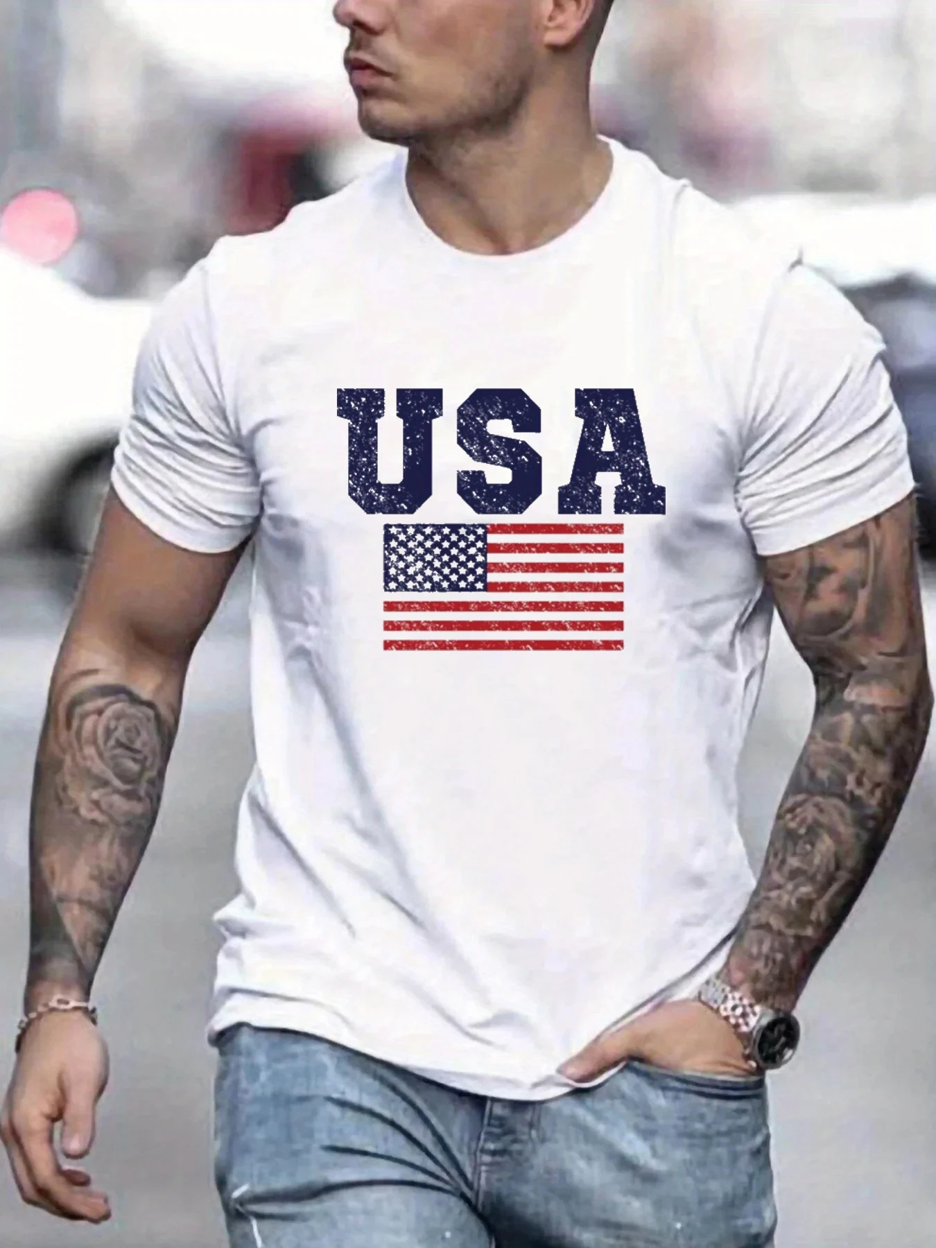 Men's Summer Loose Fit 100 Cotton  Pattern Printed Round Neck Short Sleeve T-shirt Top O-neck Pactwork Casual T shirts for Me