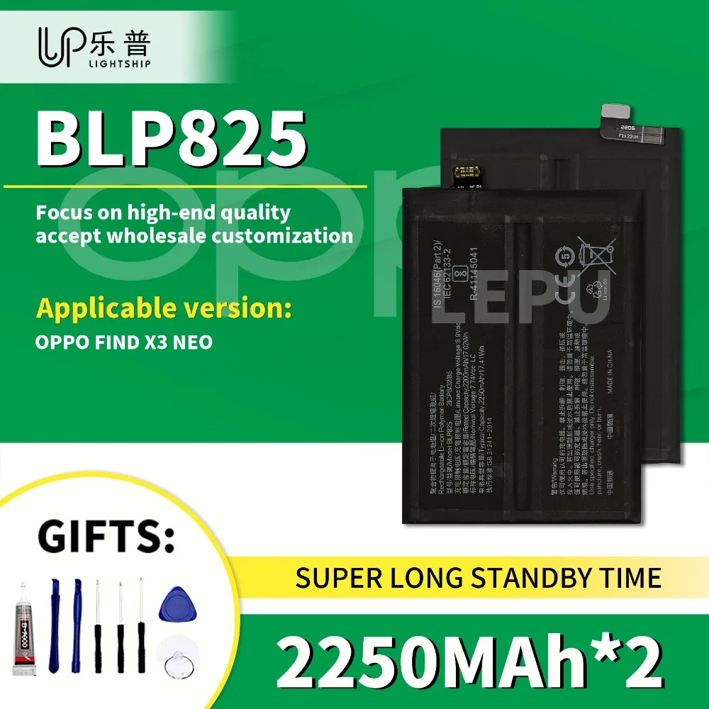 

Phone Battery for OPPO FIND X3 NEO with Free Tools Replacement Batteries for OPPO FIND X3 NEO Original Battery BLP825 2250mAh