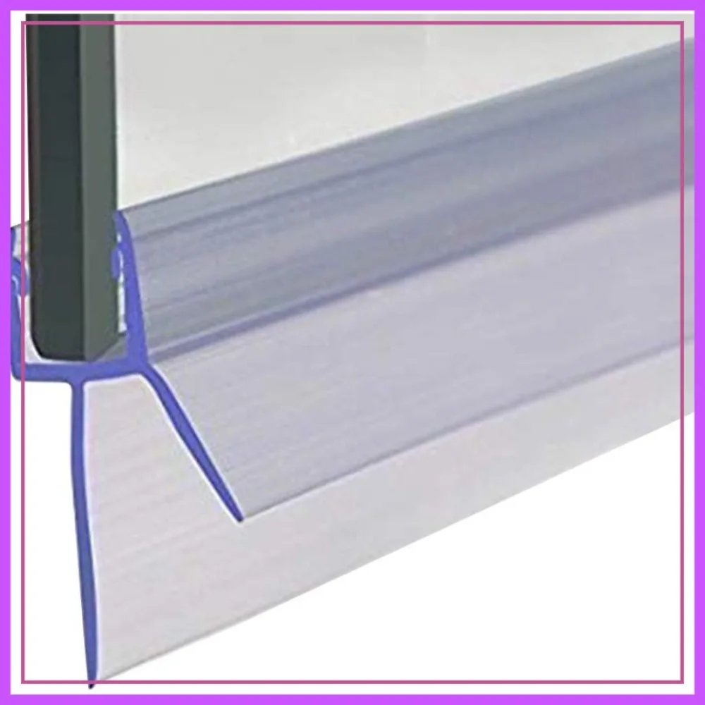 

Frameless Shower Door Bottom Seal with Drip Rail for 1/2" Glass, 27.5" Long Sweep - Stop Shower Leaks