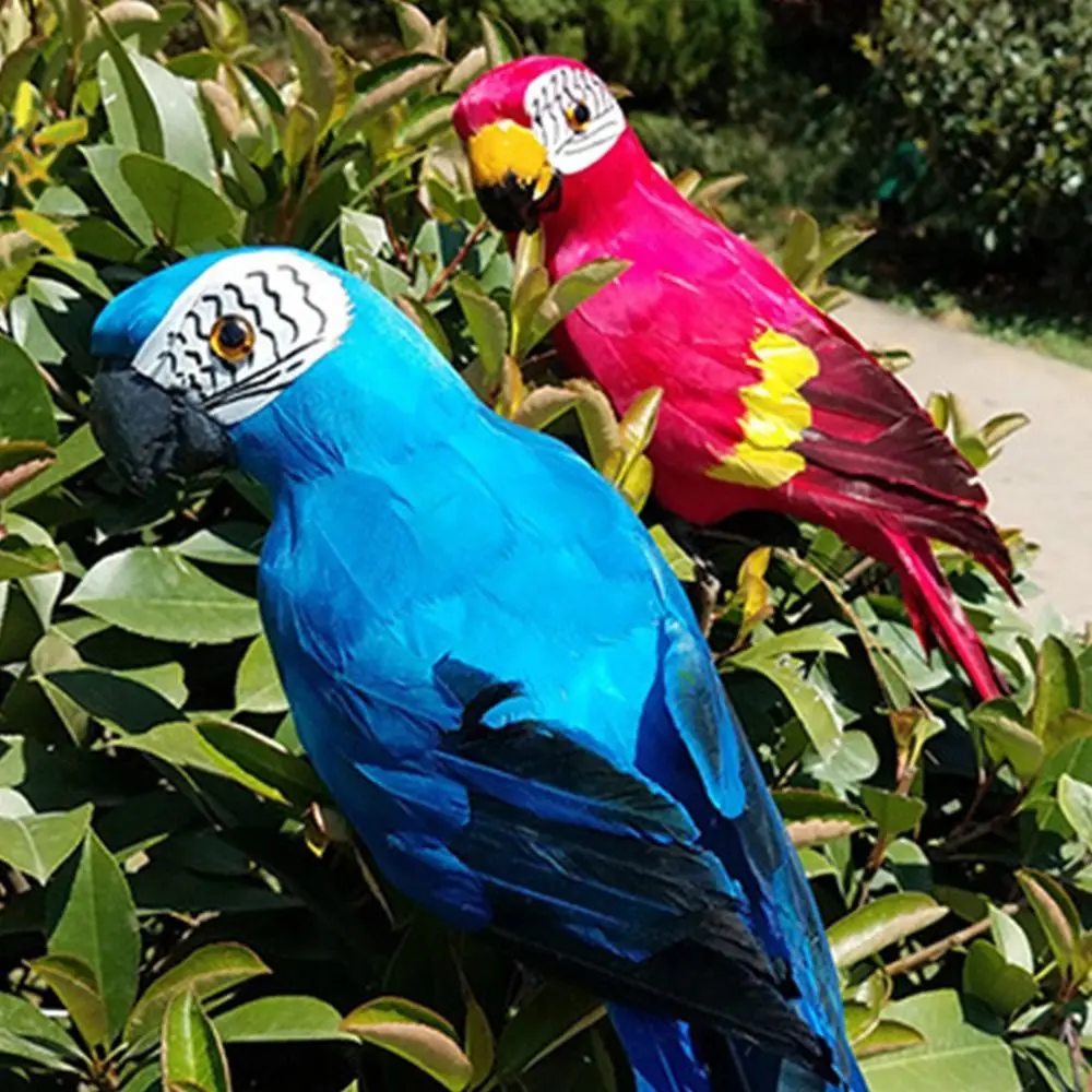 25cm/35cm/45cm/60cm Simulation Parrot Foam Photo Props Artificial Bird Model Multicolor Garden Decorative Bird Home Decoration