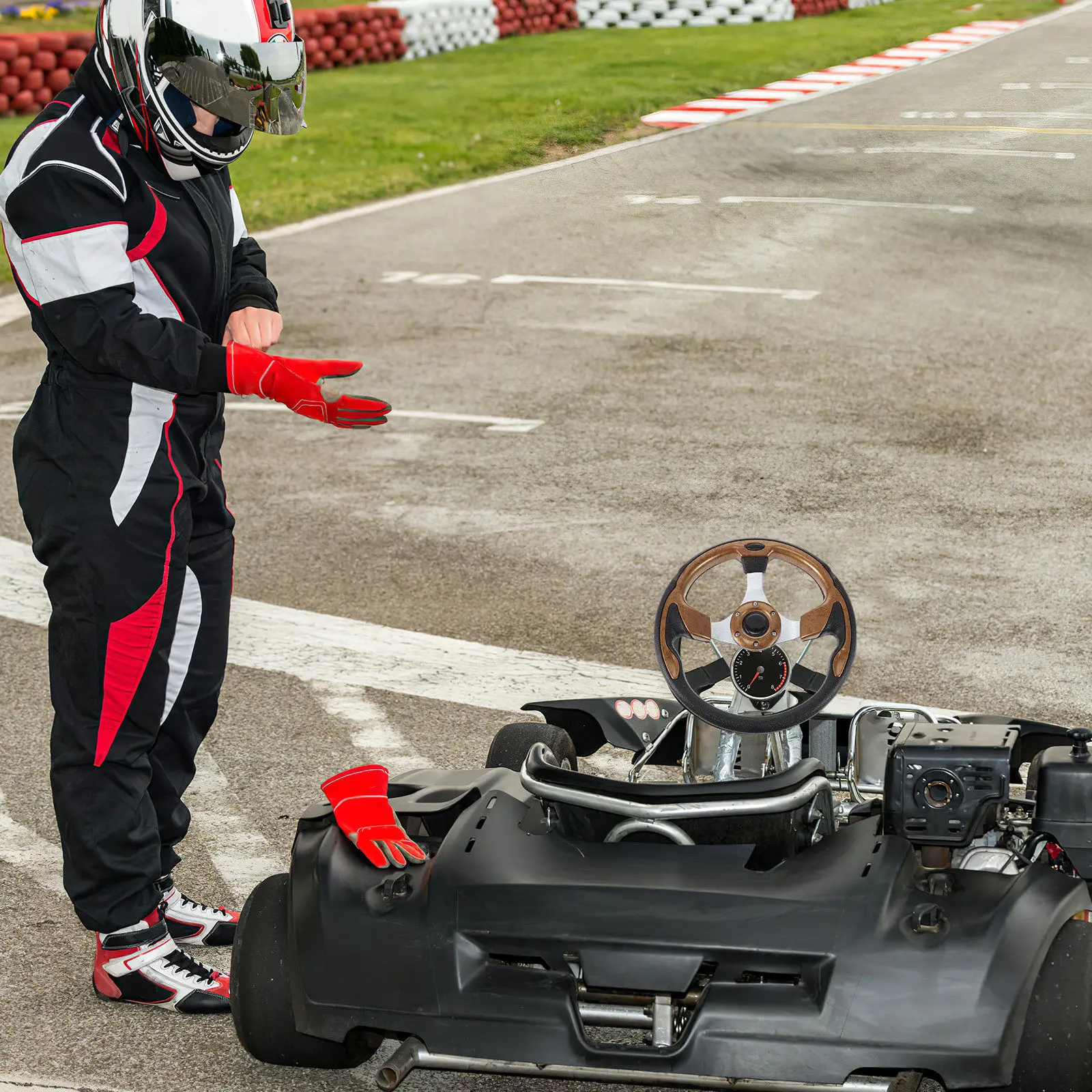 

Racing Steering Wheel for Car Modified Universal Design Comfortable Grip Enhanced Handling Wear Resistance Deformation